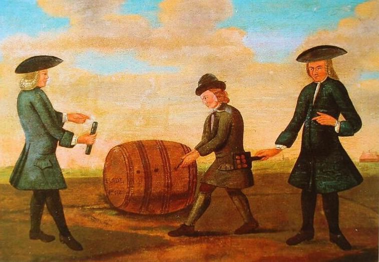 Keuren van de meekrap. (Zeeuwse Bibliotheek, Beeldbank Zeeland, prentbriefkaart van schilderij Zeeuws Museum)